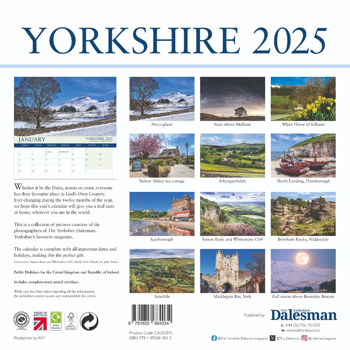 Yorkshire 2025 Calendar