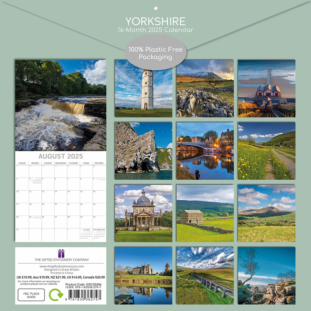 Yorkshire 2025 Square Wall Calendar