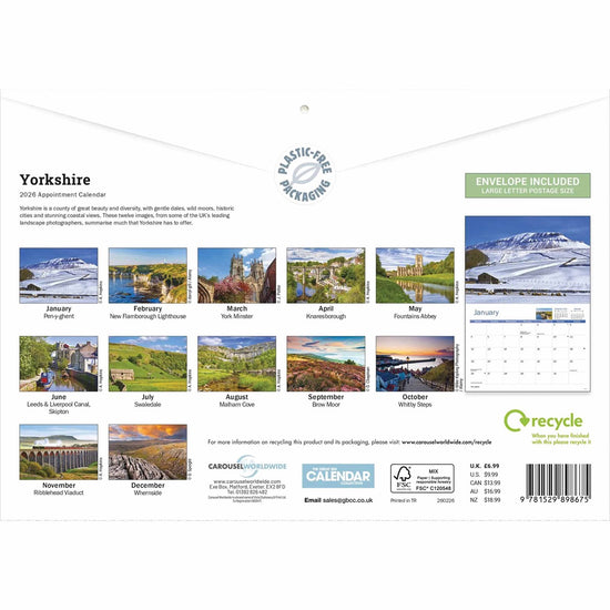 Yorkshire 2026 A4 Calendar - The Great Yorkshire Shop