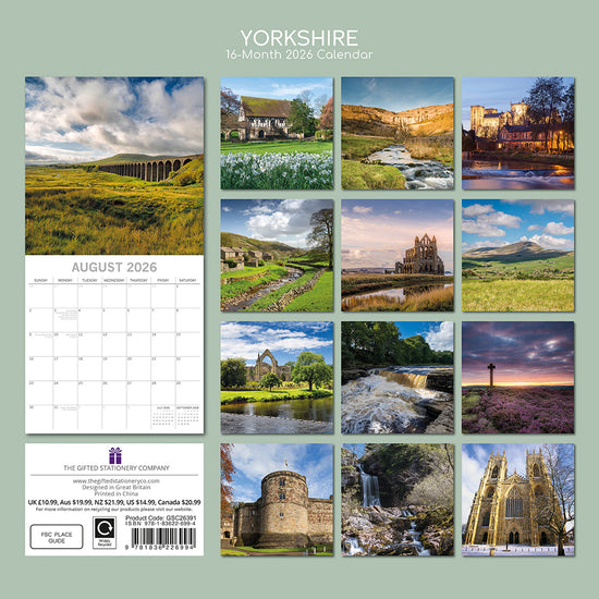 Yorkshire 2026 Square Wall Calendar - The Great Yorkshire Shop