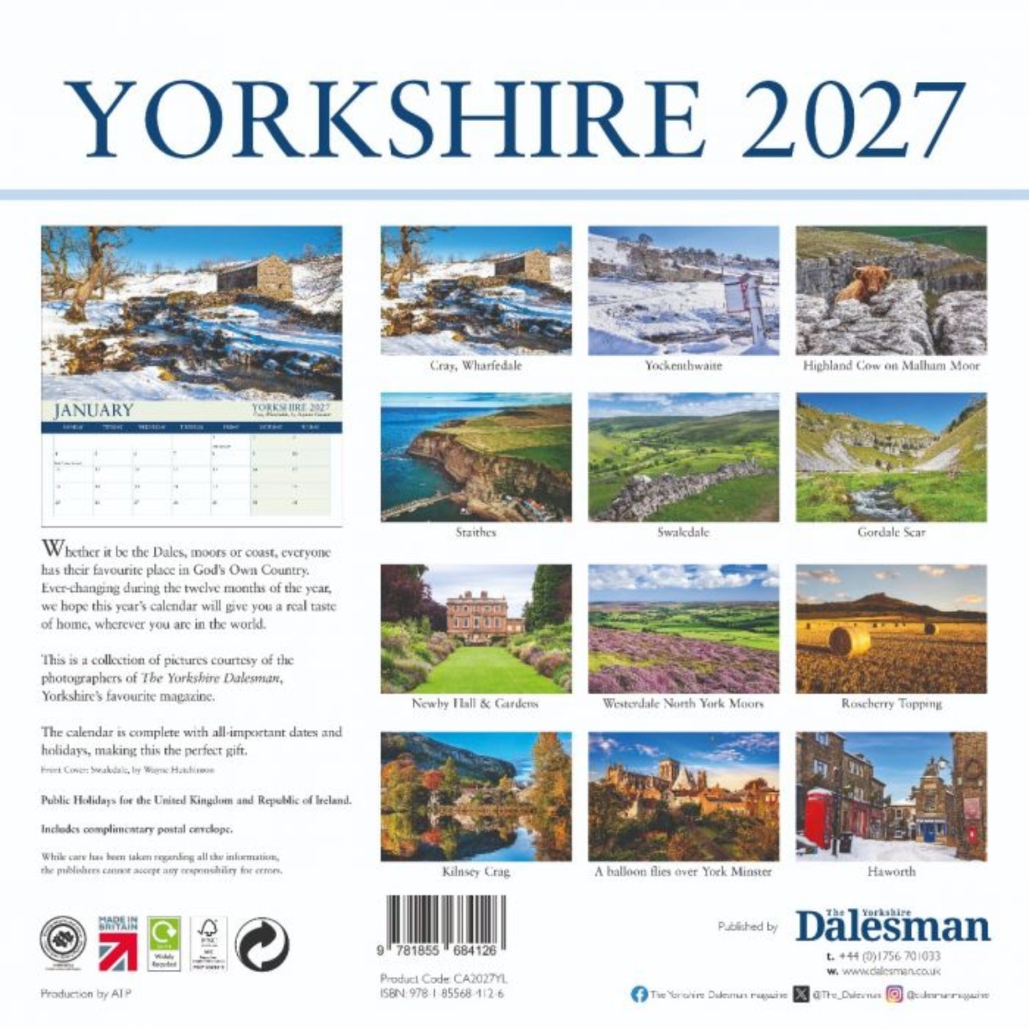Yorkshire 2027 Calendar