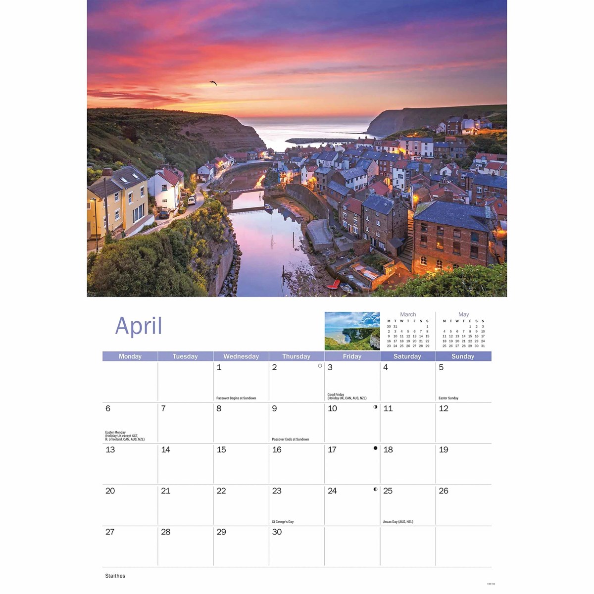 Yorkshire Coast 2026 A4 Calendar - The Great Yorkshire Shop