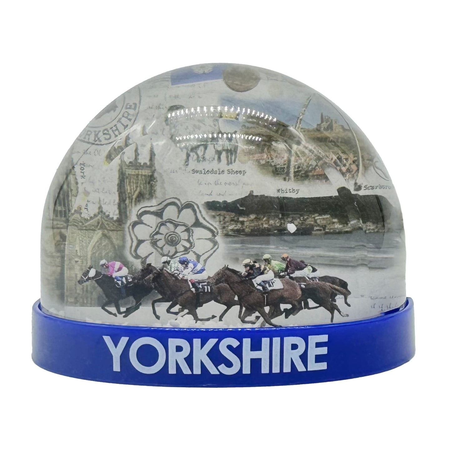 Yorkshire Collage Plastic Snow Globe Magnet