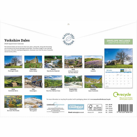 Yorkshire Dales 2026 A4 Calendar
