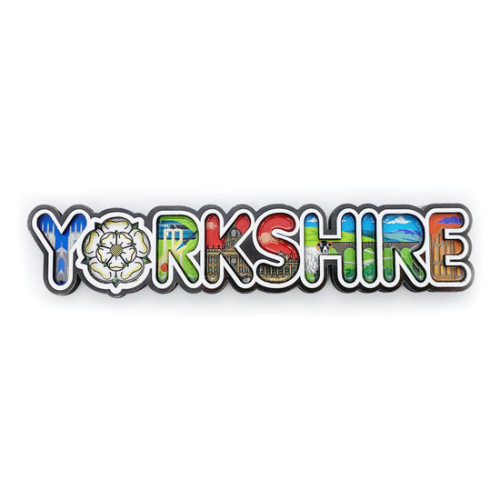 Yorkshire Montage Lettering Wood Magnet - The Great Yorkshire Shop