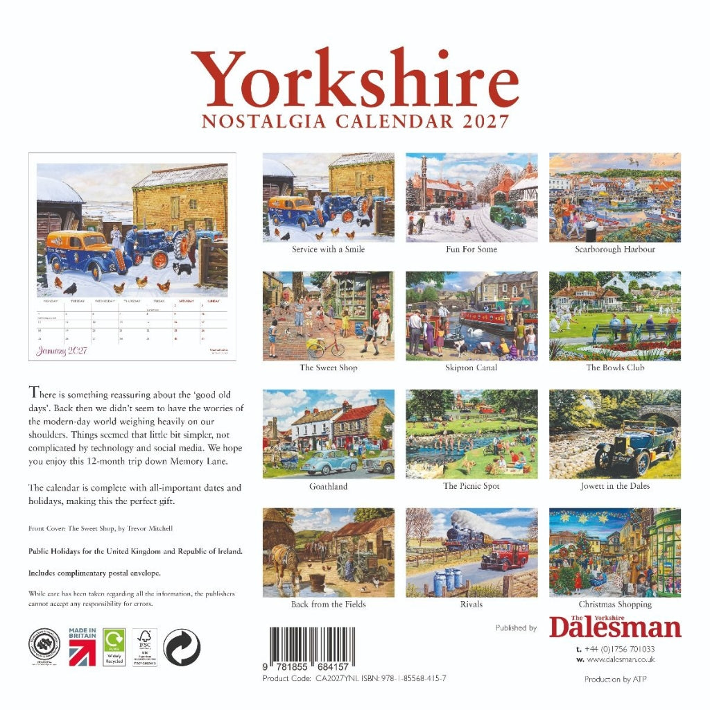 Yorkshire Nostalgic 2027 Calendar