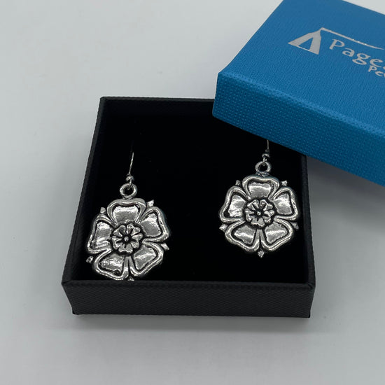 Yorkshire Rose Pewter Earrings - The Great Yorkshire Shop