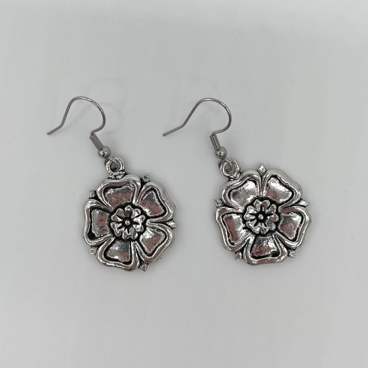 Yorkshire Rose Pewter Earrings - The Great Yorkshire Shop