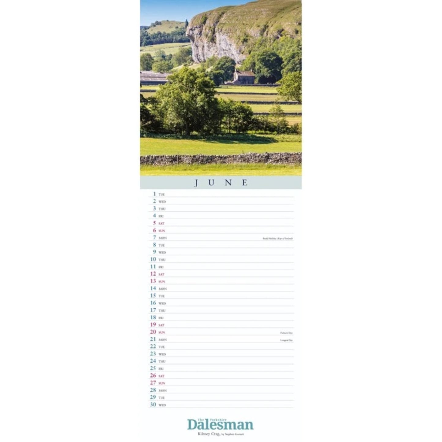 Yorkshire Slim 2027 Calendar