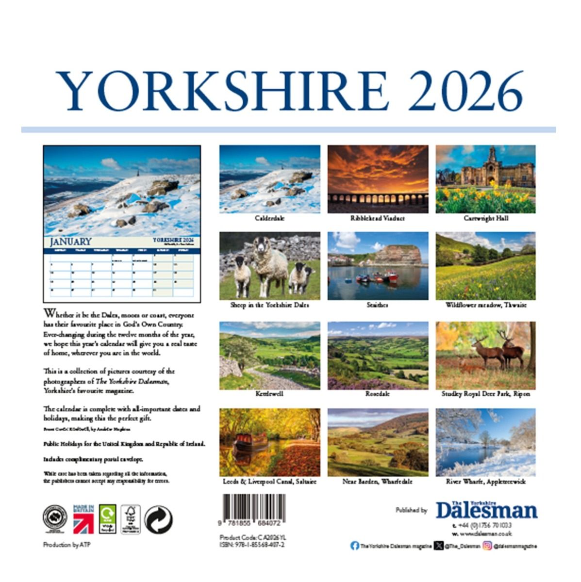 Yorkshire 2026 Calendar - The Great Yorkshire Shop