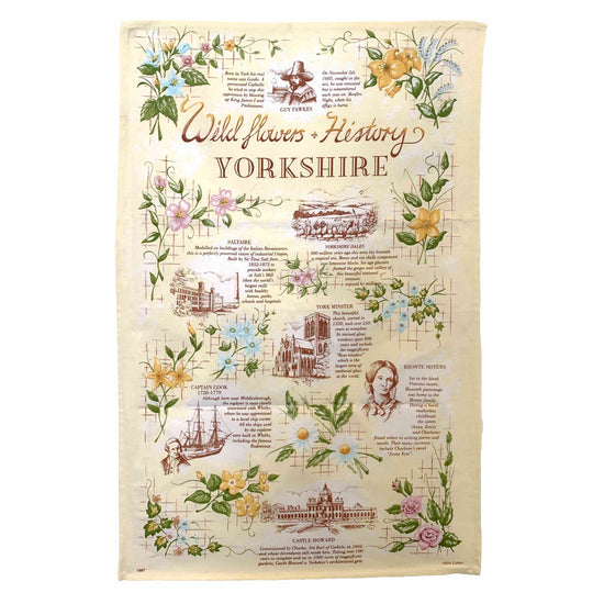 Wild Flowers & History of Yorkshire Tea Towel - The Great Yorkshire Shop