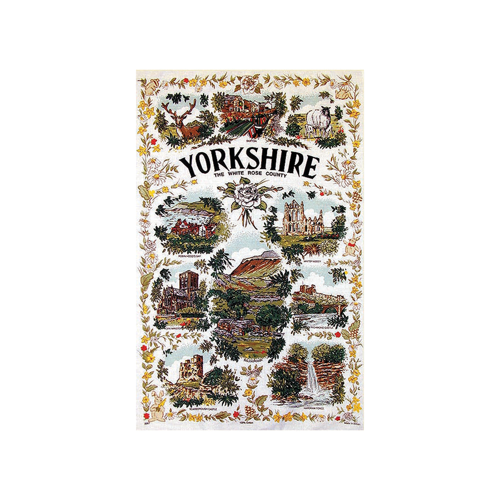 Yorkshire The White Rose County Tea Towel - The Great Yorkshire Shop