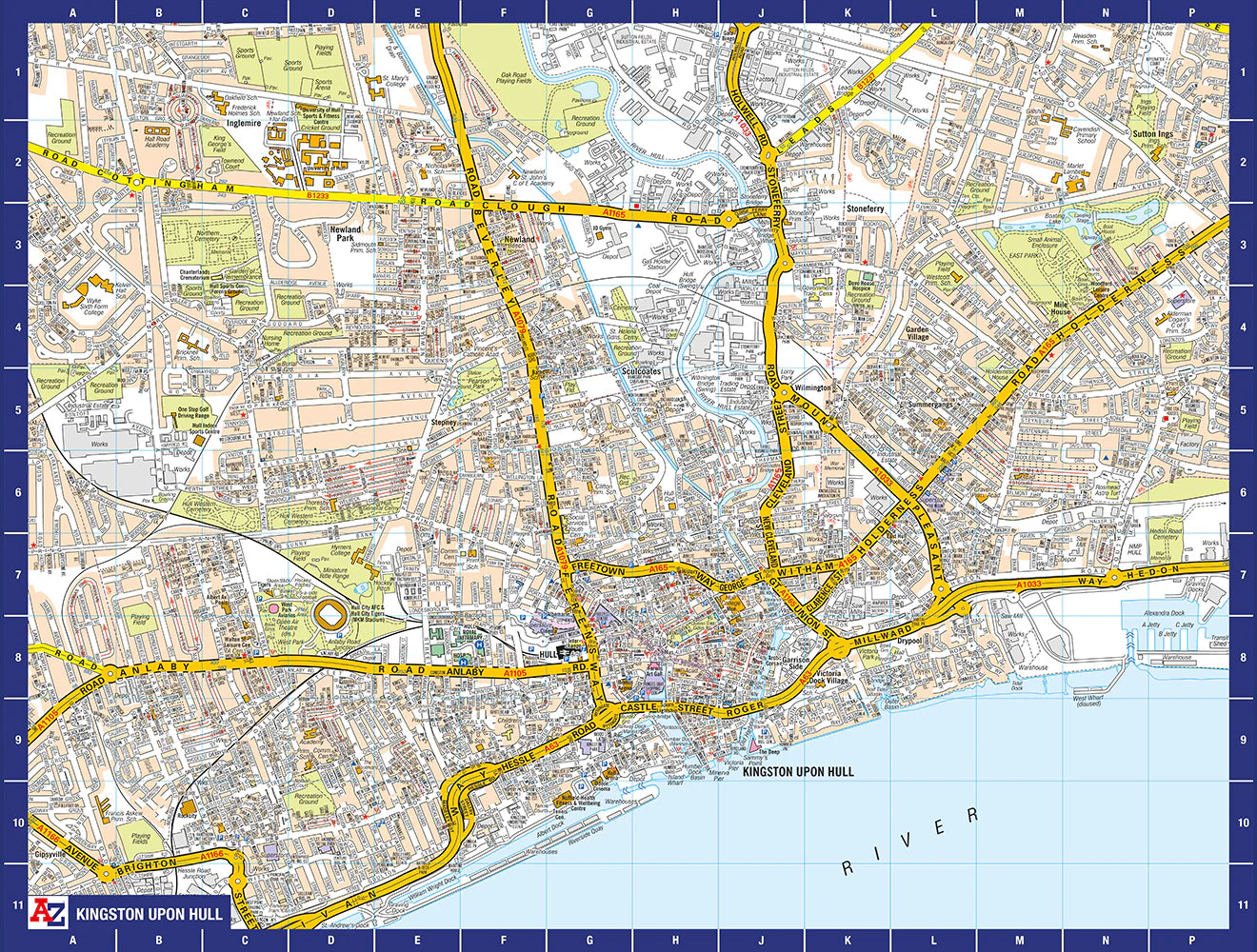 A-Z Map of Kingston-Upon-Hull 1000 Piece Jigsaw Puzzle