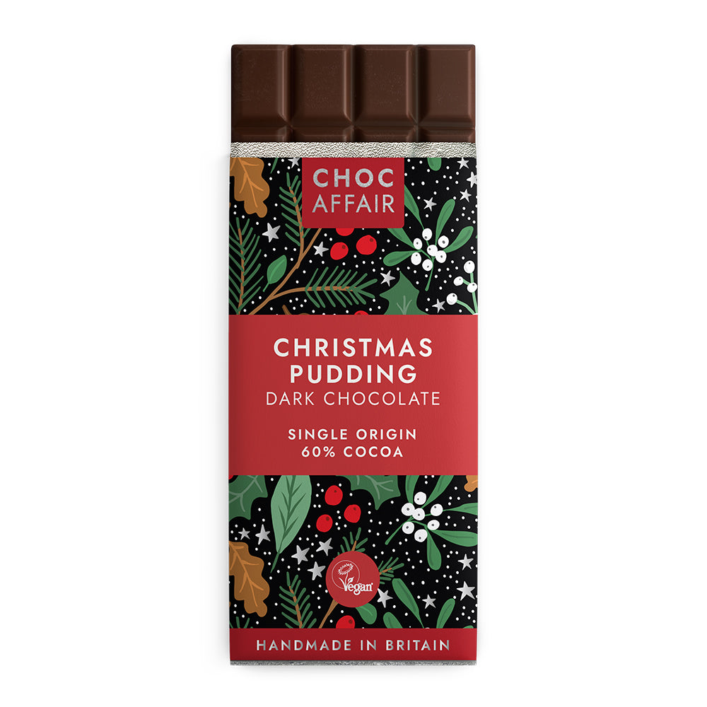 Christmas Pudding Dark Chocolate Bar