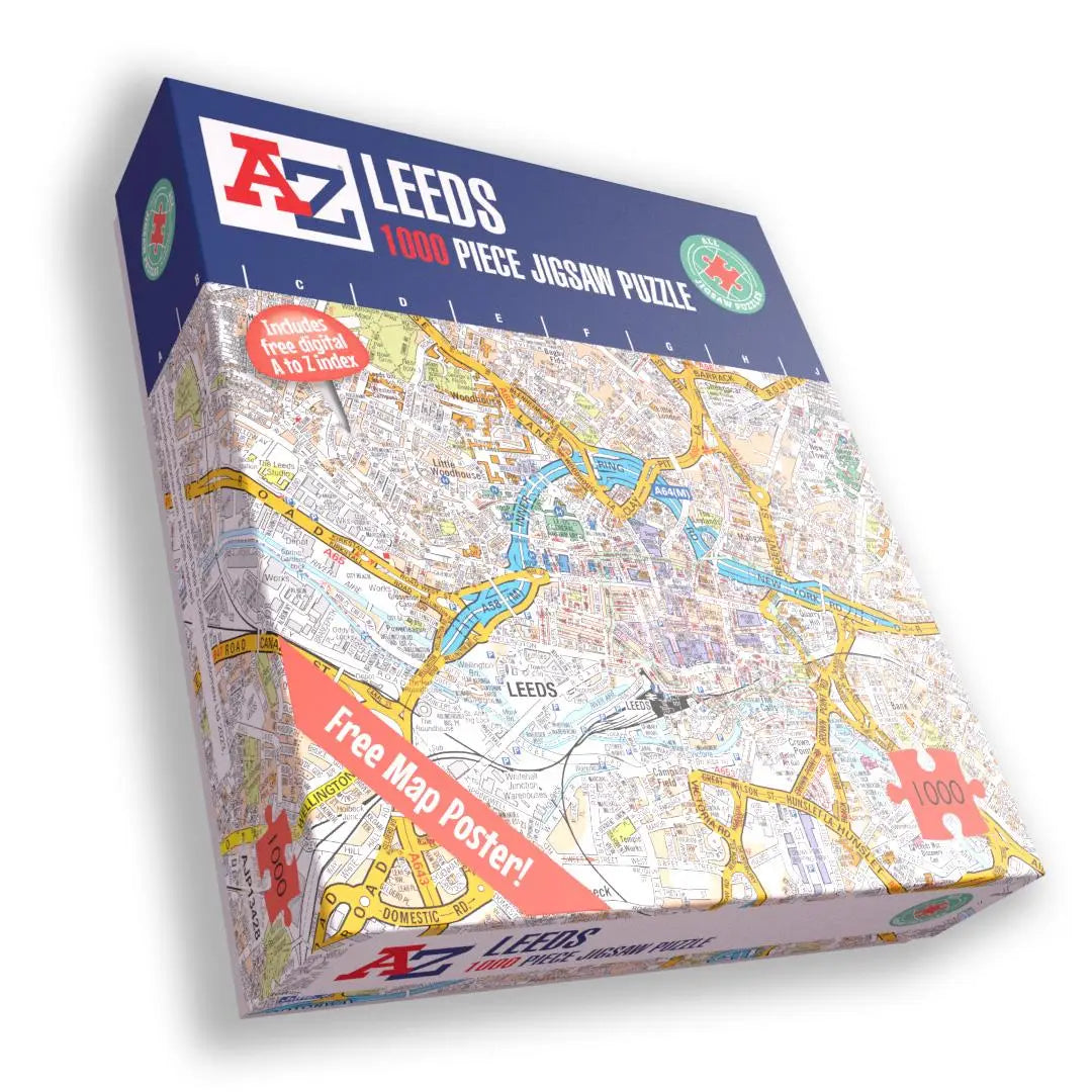 A-Z Map of Leeds 1000 Piece Jigsaw Puzzle - The Great Yorkshire Shop
