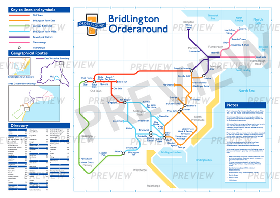 Bridlington Orderaround Pub Map Print