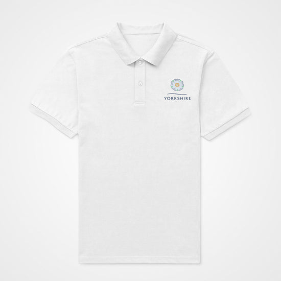 Yorkshire Rose White Polo Shirt - The Great Yorkshire Shop