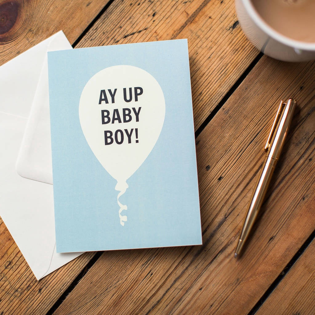 Ay Up Baby Boy! Card - The Great Yorkshire Shop
