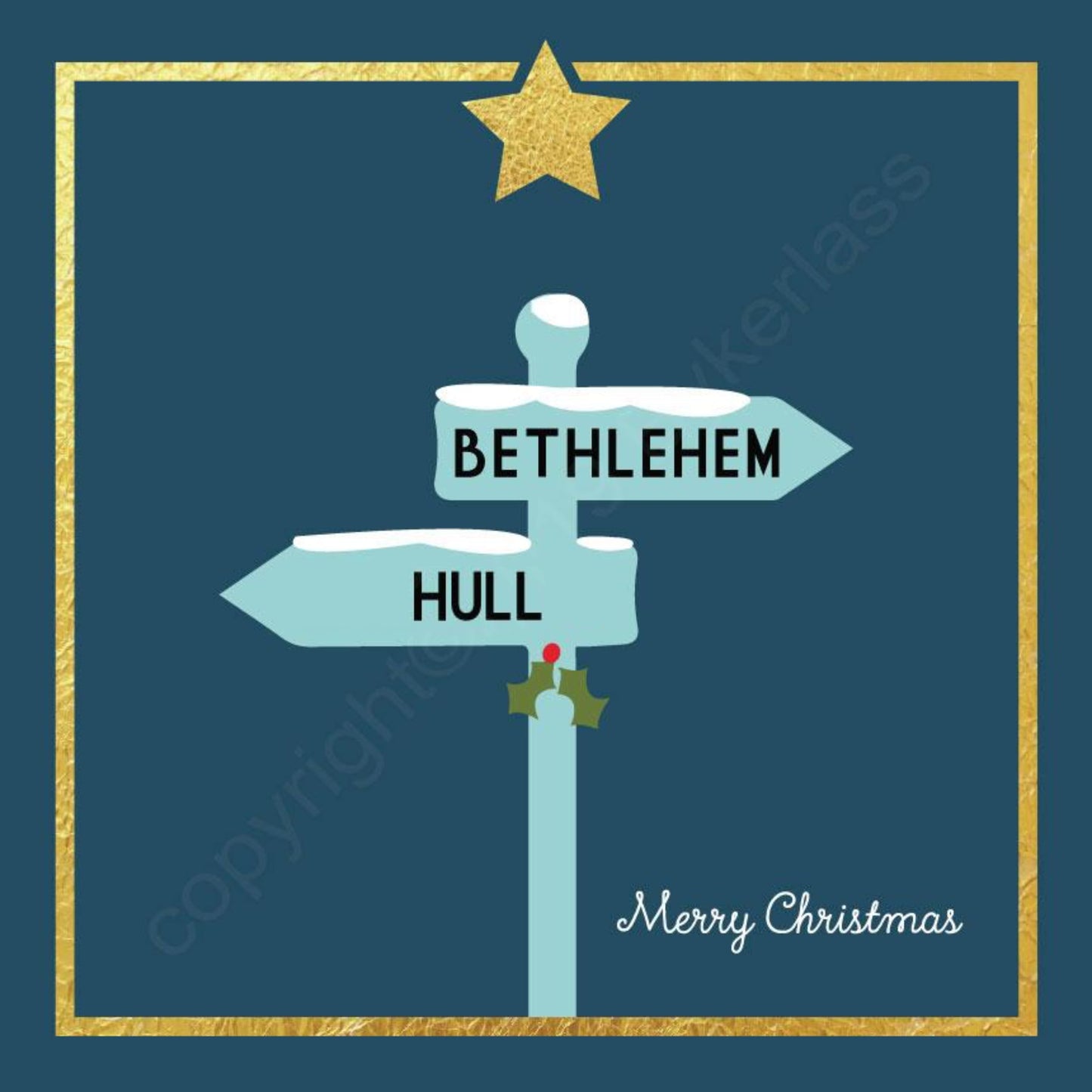 Bethlehem Hull Signpost Christmas Card - The Great Yorkshire Shop