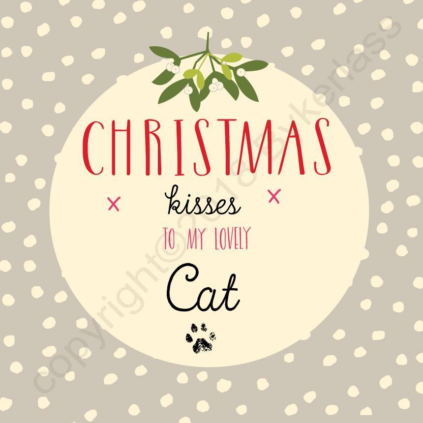 Christmas Kisses to My Lovely Cat Card - The Great Yorkshire Shop