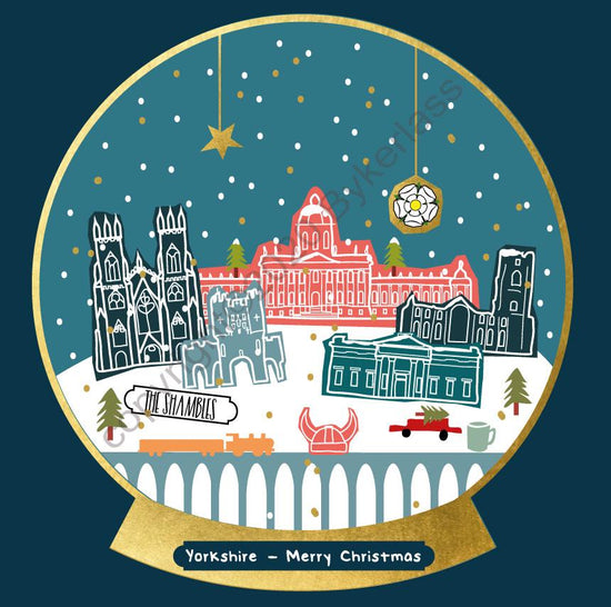 North Yorkshire Snow Globe Christmas Card - The Great Yorkshire Shop