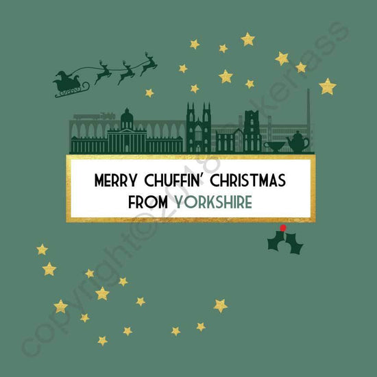 Merry Chuffin' Christmas From Yorkshire Card - The Great Yorkshire Shop