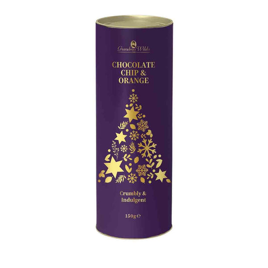 Chocolate Chip & Orange Biscuits in Christmas Tree Tube - The Great Yorkshire Shop