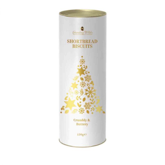 Butter Shortbread Biscuits in Christmas Tree Tube - The Great Yorkshire Shop