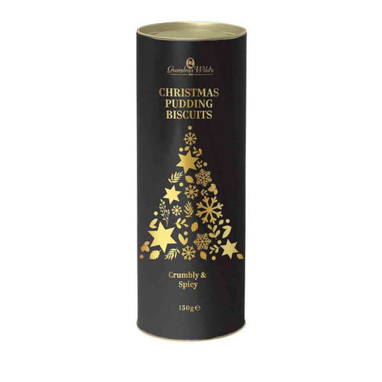 Christmas Pudding Biscuits in Christmas Tree Tube - The Great Yorkshire Shop