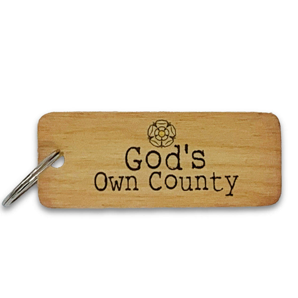 God's Own County Rustic Wooden Keyring | The Great Yorkshire Shop