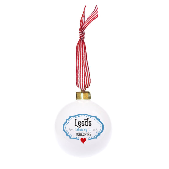 Leeds Talk of the Town Bone China Bauble - The Great Yorkshire Shop