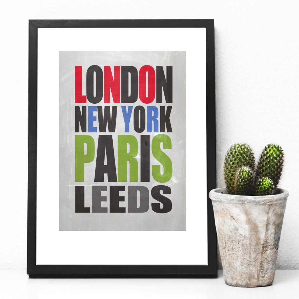 London, New York, Paris, Leeds Print - The Great Yorkshire Shop
