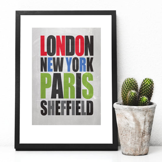 London, New York, Paris, Sheffield Print - The Great Yorkshire Shop