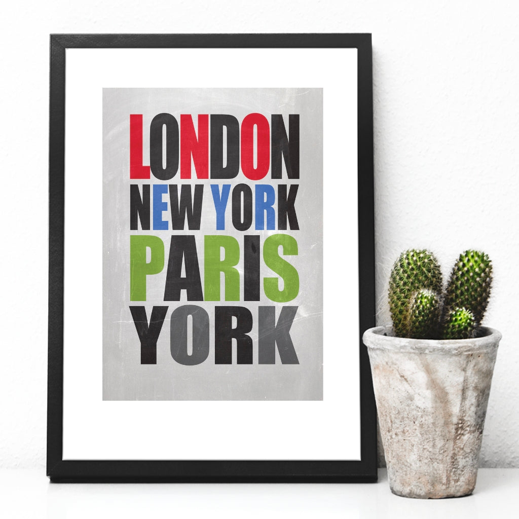London, New York, Paris, York Print - The Great Yorkshire Shop