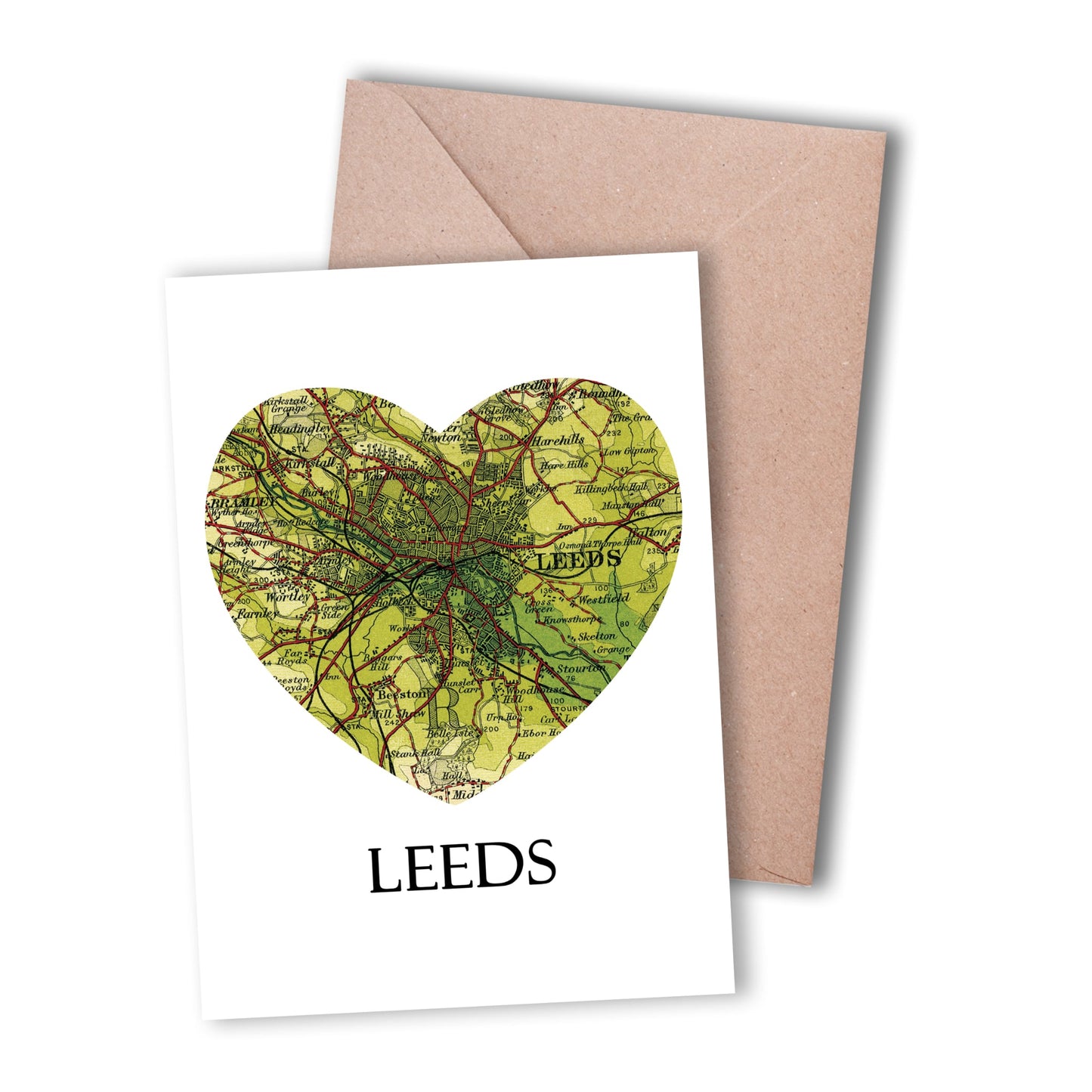 Love Leeds Map Greeting Card - The Great Yorkshire Shop