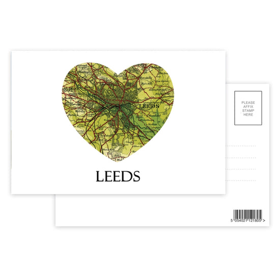 Love Leeds Map Postcard - The Great Yorkshire Shop