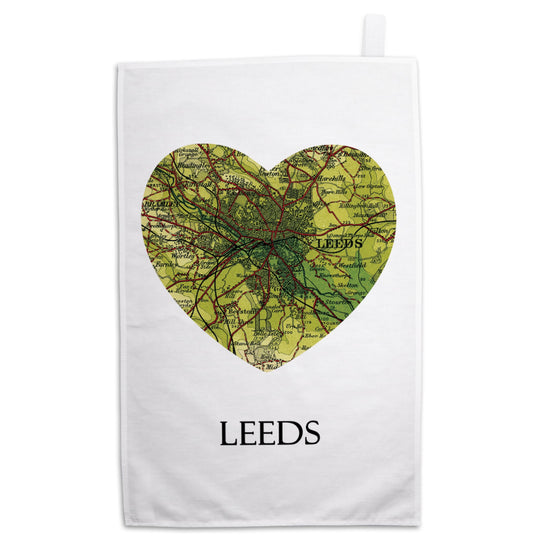 Love Leeds Map Tea Towel - The Great Yorkshire Shop
