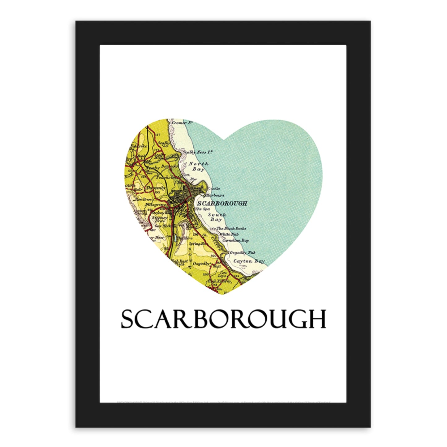 Love Scarborough Map Print - The Great Yorkshire Shop