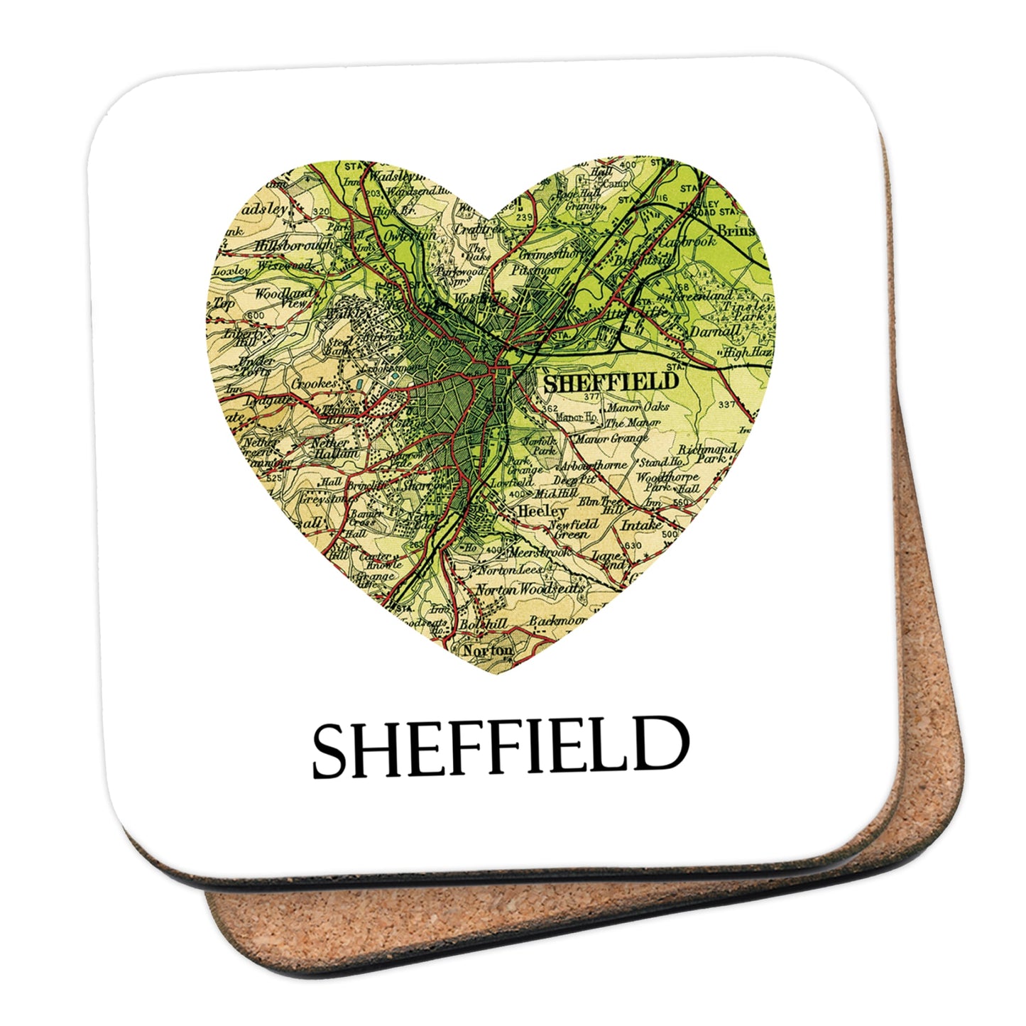 Love Sheffield Map Coaster - The Great Yorkshire Shop