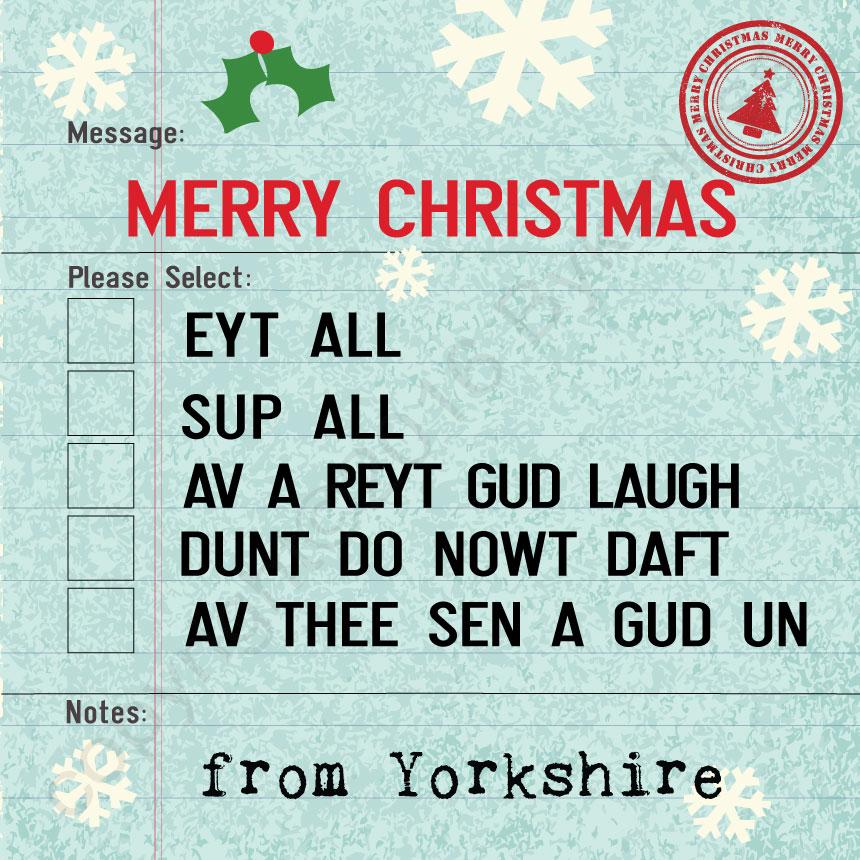 Yorkshire Christmas List Card - The Great Yorkshire Shop