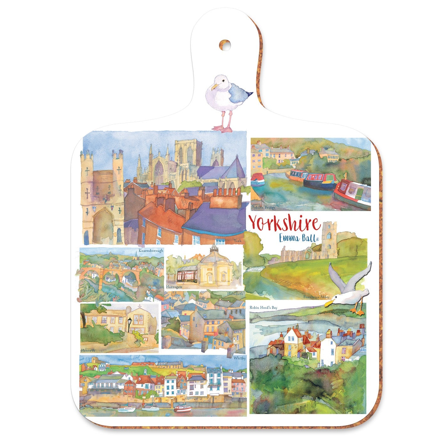 Yorkshire Illustrated Mini Chopping Board - The Great Yorkshire Shop