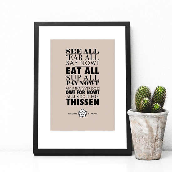 See All 'Ear All Say Nowt Print - The Great Yorkshire Shop