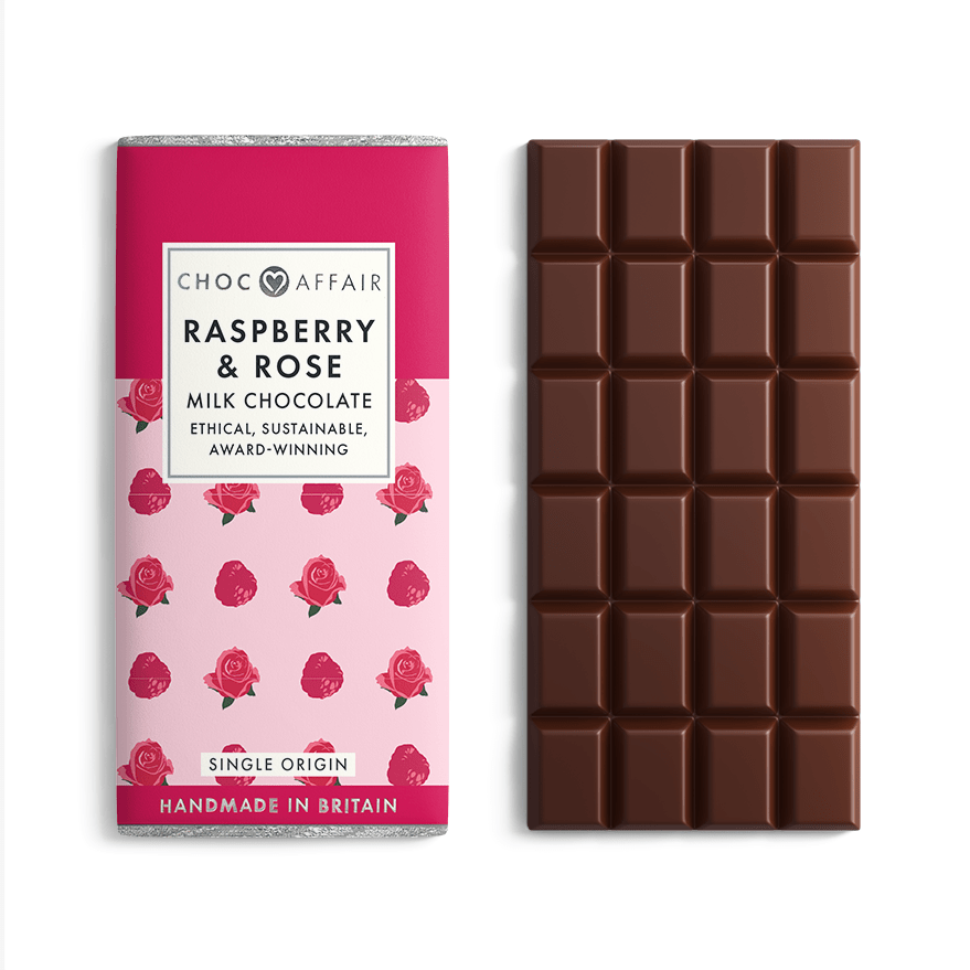 Raspberry & Rose Milk Chocolate Bar - The Great Yorkshire Shop