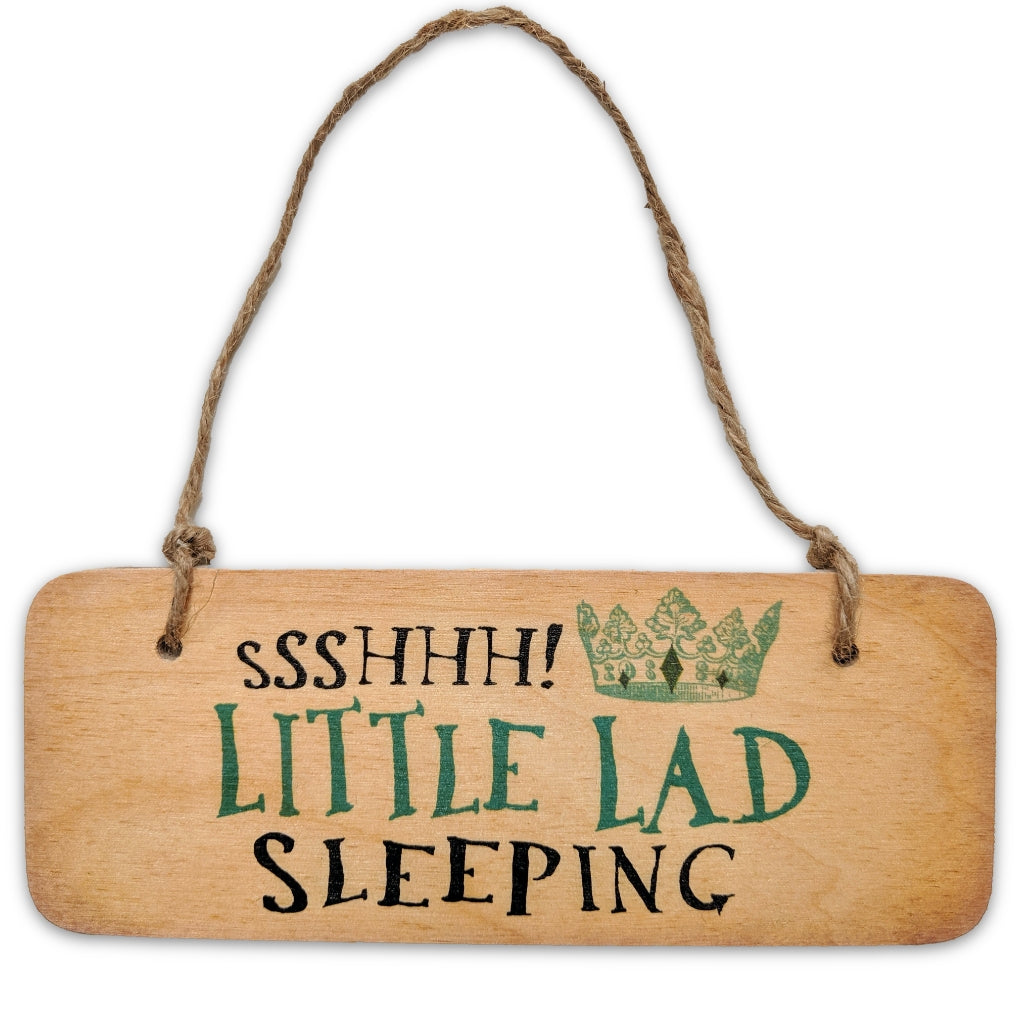 Ssshhh! Little Lad Sleeping Rustic Wooden Sign - The Great Yorkshire Shop
