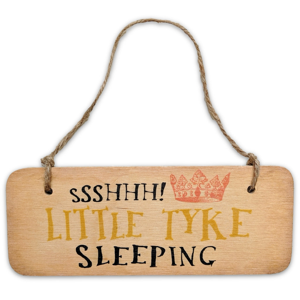Load image into Gallery viewer, Ssshhh! Little Tyke Sleeping Rustic Wooden Sign - The Great Yorkshire Shop
