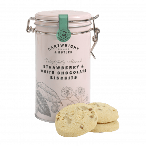 Strawberry & White Chocolate Biscuits in Gift Tin - The Great Yorkshire Shop