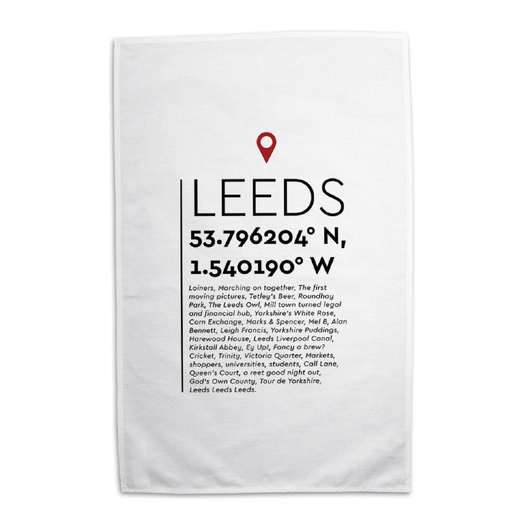 You Are Here Leeds Tea Towel - The Great Yorkshire Shop