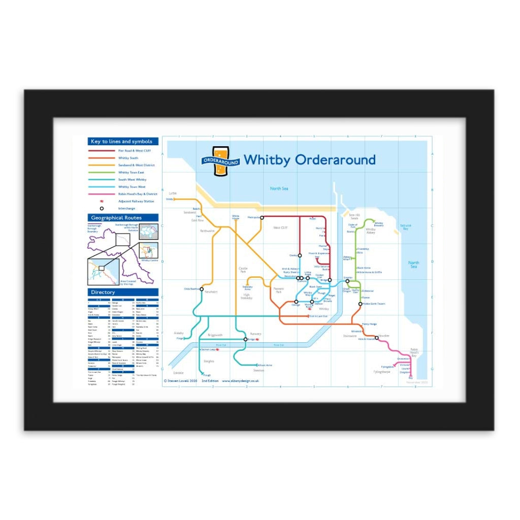 Load image into Gallery viewer, Whitby Orderaround Pub Map Print - The Great Yorkshire Shop

