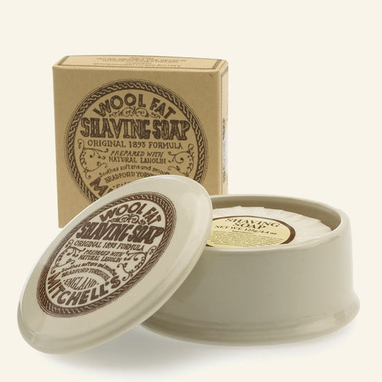 Wool Fat Luxury Shaving Soap with Ceramic Dish - The Great Yorkshire Shop