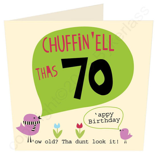 Load image into Gallery viewer, Chuffin &amp;#39;Ell Thas 70 Card - The Great Yorkshire Shop
